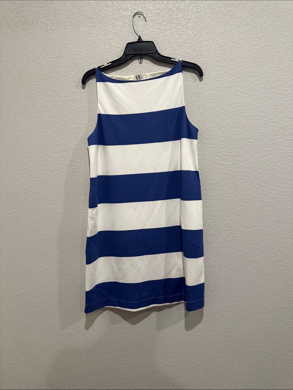 Worthington Blue and White Striped Sleeveless Shift Dress